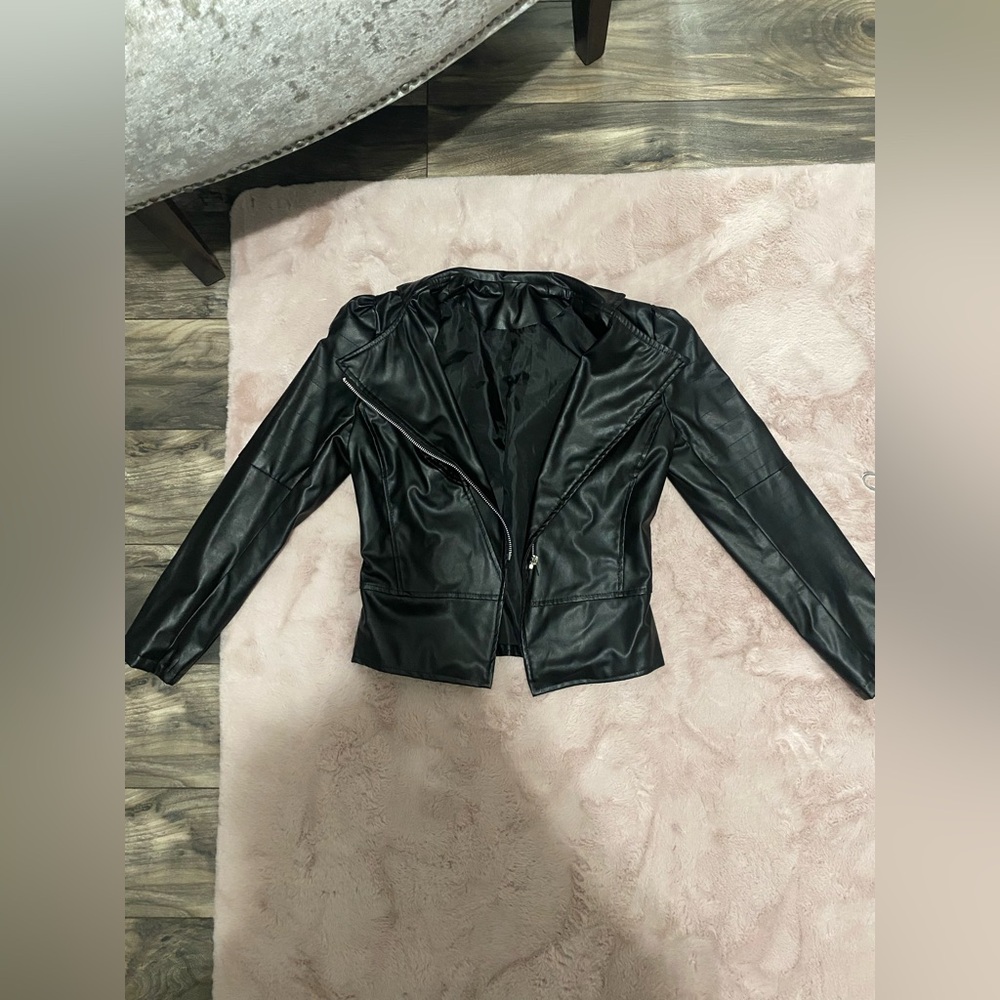 Women's Black Faux Leather Jacket